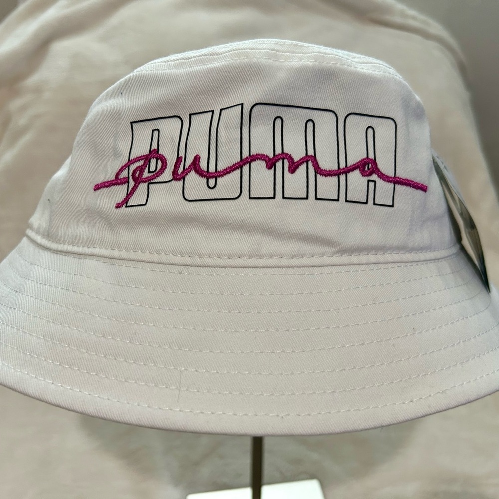 Puma White and Pink Bucket Hat